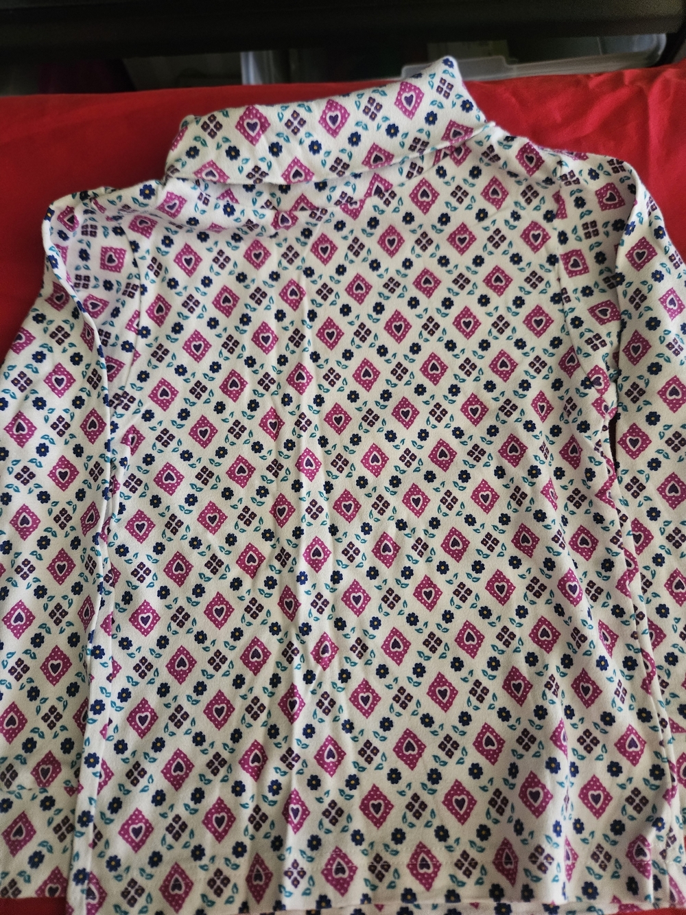 Girl's Lord&Taylor Long-Sleeve Shirt with Pink & Blue Geometric Print